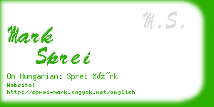 mark sprei business card